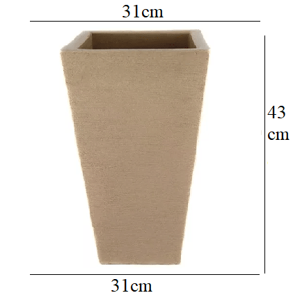 VASO BELLAS ARTES COLUNA QUADRADA POLIETILENO M BEGE 43X31X31 REF.22610 (7908052000562)