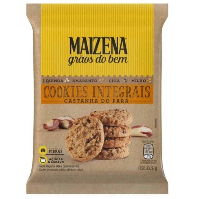 BISCOITO MAIZENA GRÃOS DO BEM COOKIES INT.30G CASTANHA DO PARÁ (7891150059375)