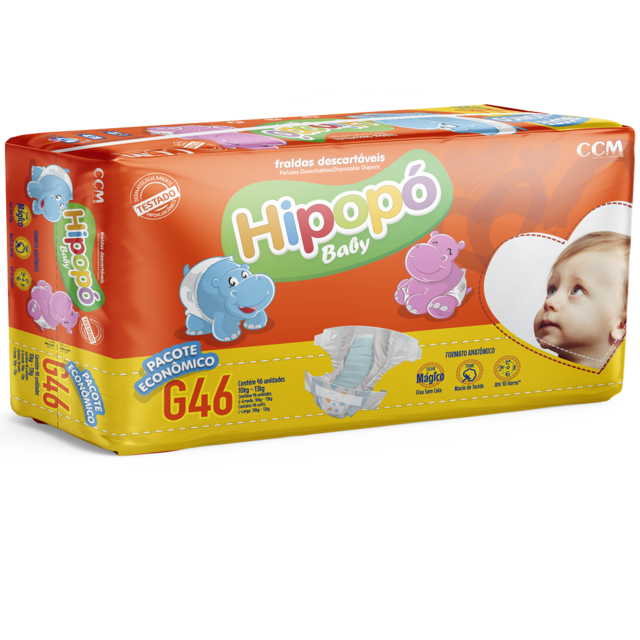 FRALDA HIPOPÓ BABY PACOTE ECONÔMICO G C/46UN. (7898931019030)