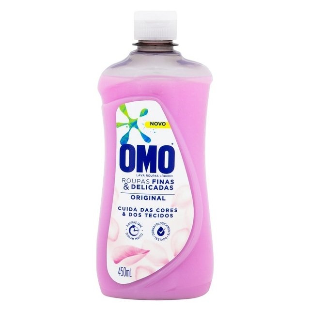 LAVA ROUPAS LÍQUIDO OMO 450ML FINAS & DELICADAS ORIGINAL (7891150067202)