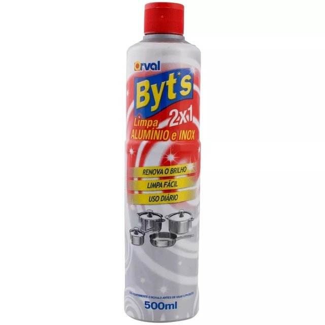 LIMPADOR BYTS 500ML ALUMÍNIO E INOX 2X1 (7898917073087)