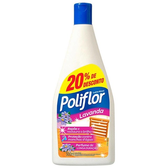 LUSTRA MÓVEIS POLIFLOR 500ML LAVANDA 20 DESCONTO (7891035116544)