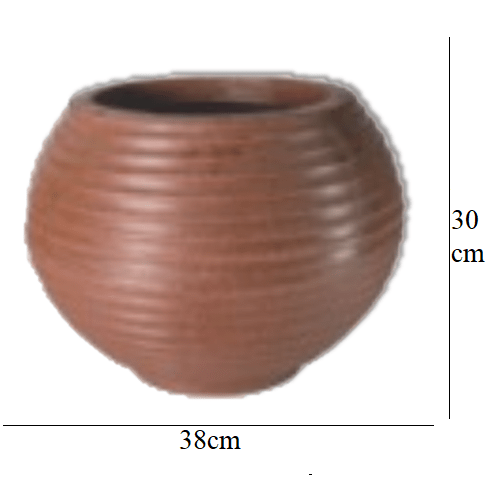 VASO BELLAS ARTES ONDULADO M MARROM 30X38X38 REF.21342 (7908052002986)