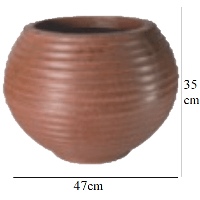 VASO BELLAS ARTES ONDULADO G MARROM 35X47X47 REF.21285 (7908052014330)