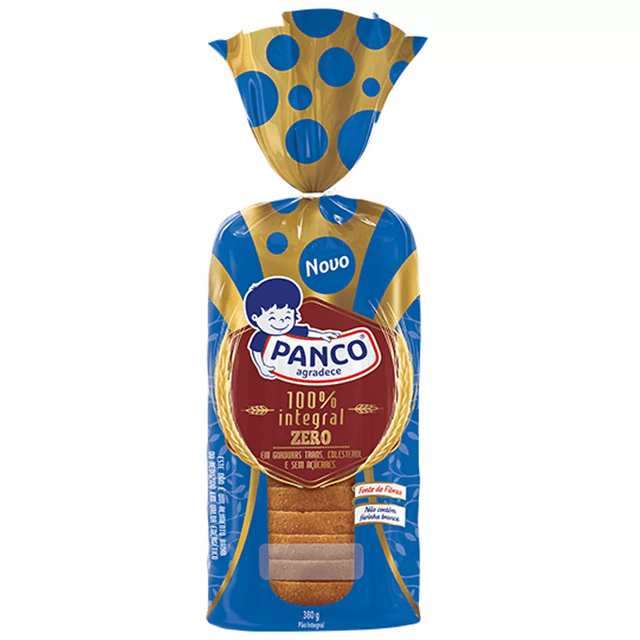 PÃO DE FORMA PANCO 380G ZERO 100 INTEGRAL (7891203063335)