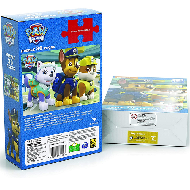 QUEBRA-CABEÇA NICKELODEON PATRULHA CANINA 30PÇS REF.3351 (7908010133516)