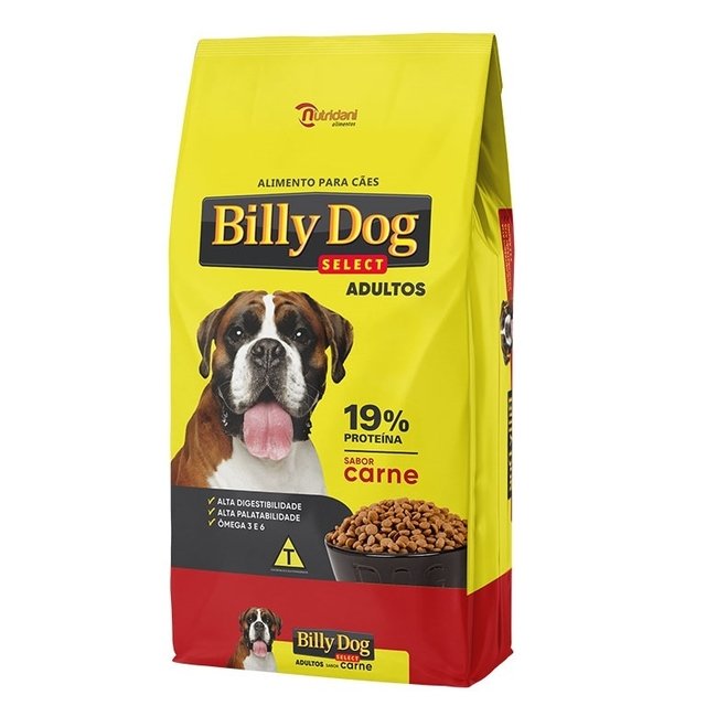 RAÇÃO 1KG BILLY DOG ADULTOS SELECT 19 PROTEÍNA CARNE (7898250780932)