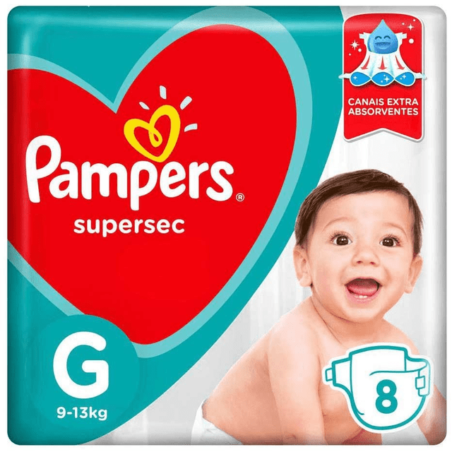 FRALDA PAMPERS SUPERSEC G C/8UN (7500435132640)