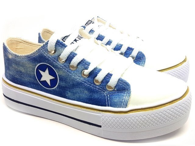 tenis plataforma jeans