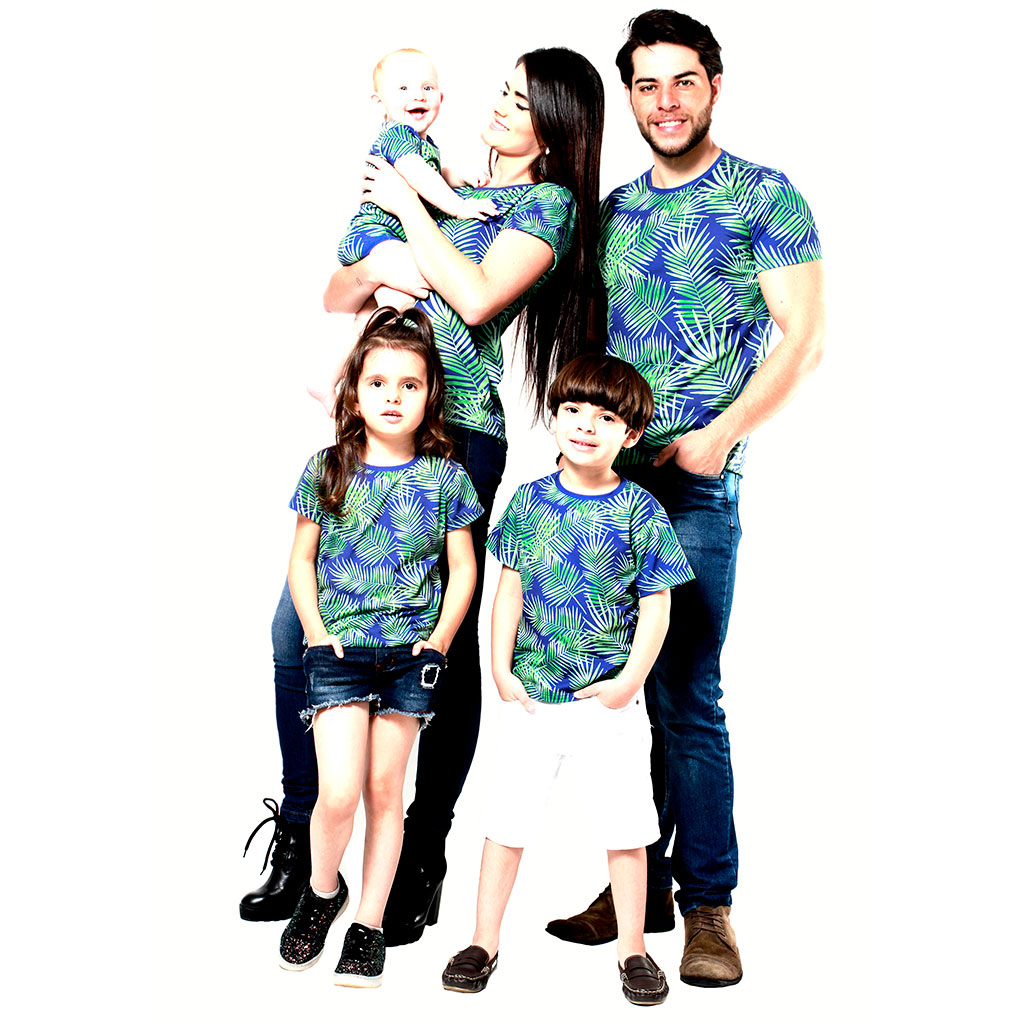 Kit Camisetas Família Palma Tropical Isabb