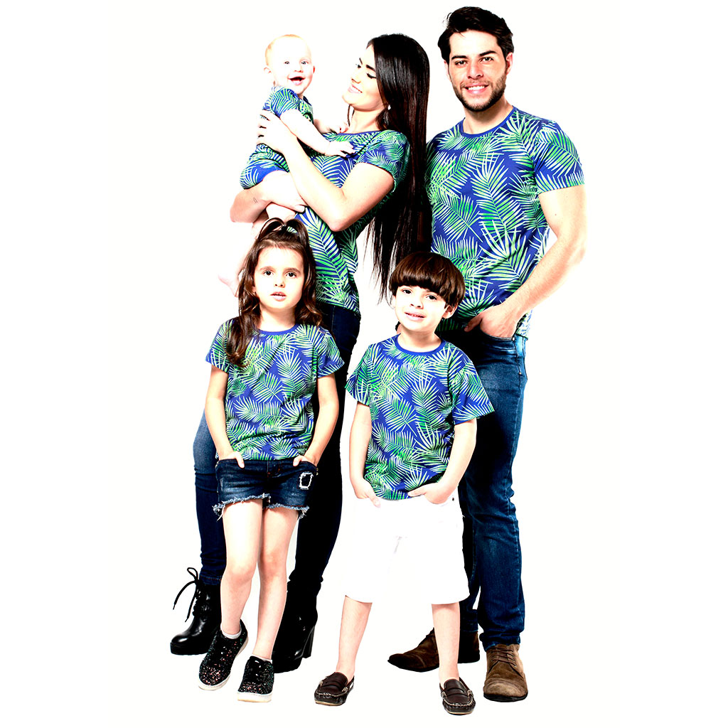 Kit Família Camiseta Palma Tropical Isabb