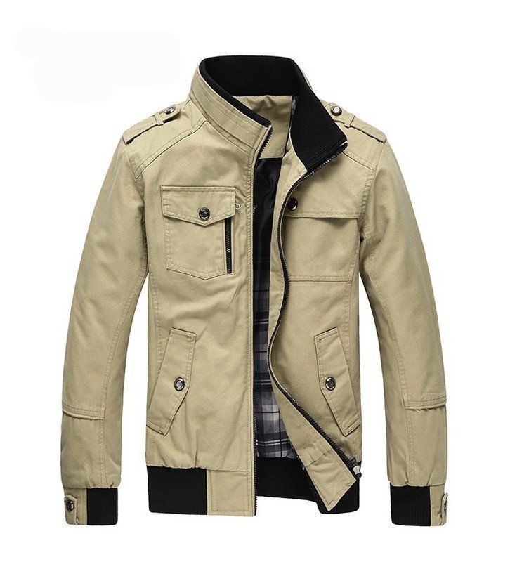 jaqueta de couro masculina militar