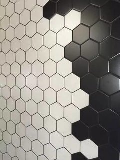 Porcelanato Hexágonal Negro Mate 17,5x20 Piso Pared Acuarela