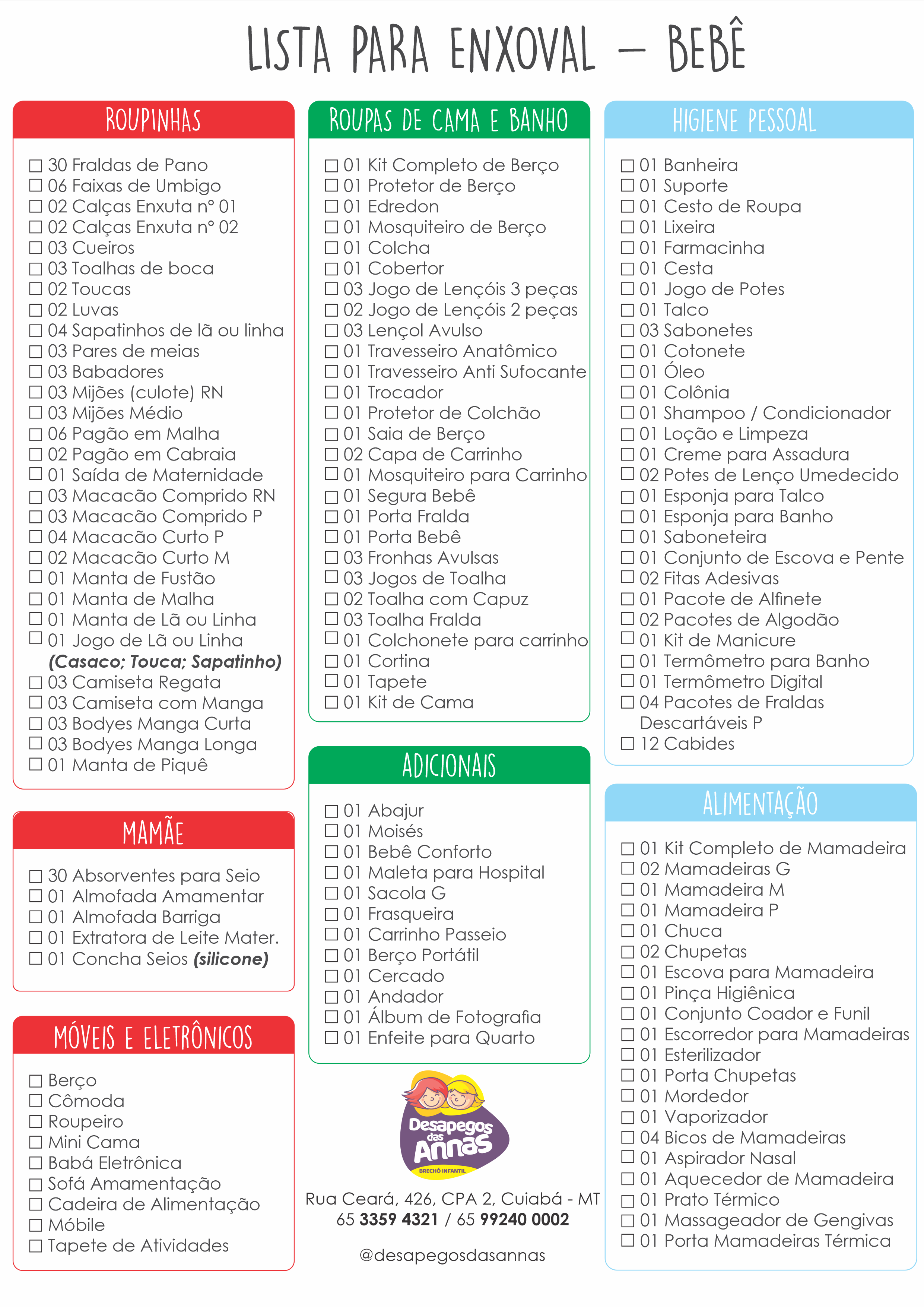 Como montar uma lista de Enxoval para Bebê? Desapegos das Annas