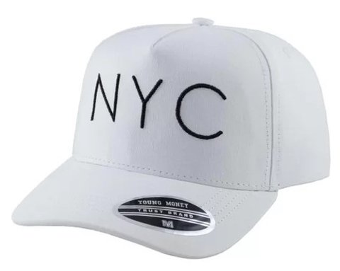 Boné NYC New York Aba Curva Strapback Branco