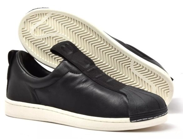 adidas slip on couro