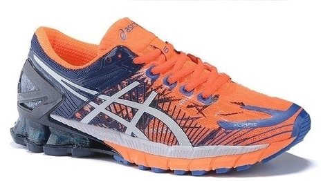 tenis asics azul com laranja