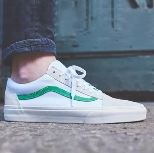 vans verde e branco