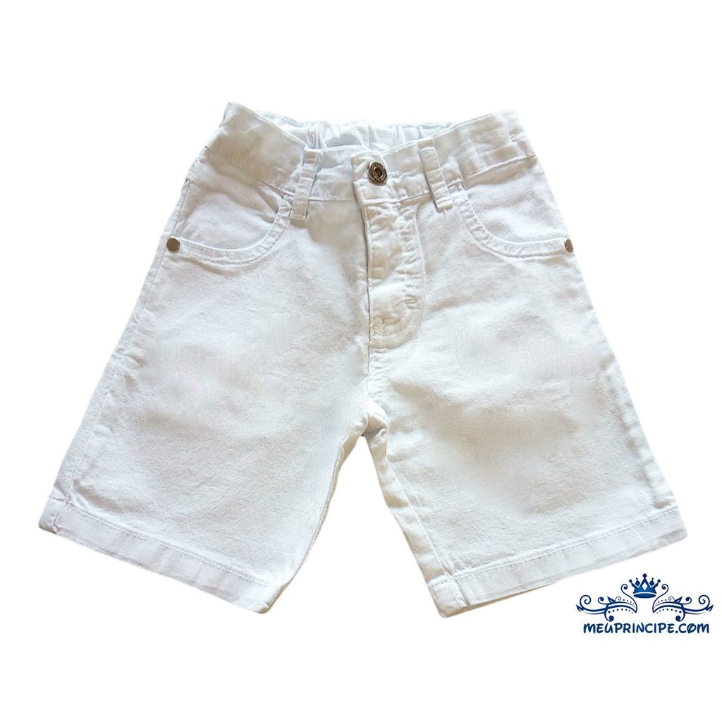 bermuda jeans branca infantil