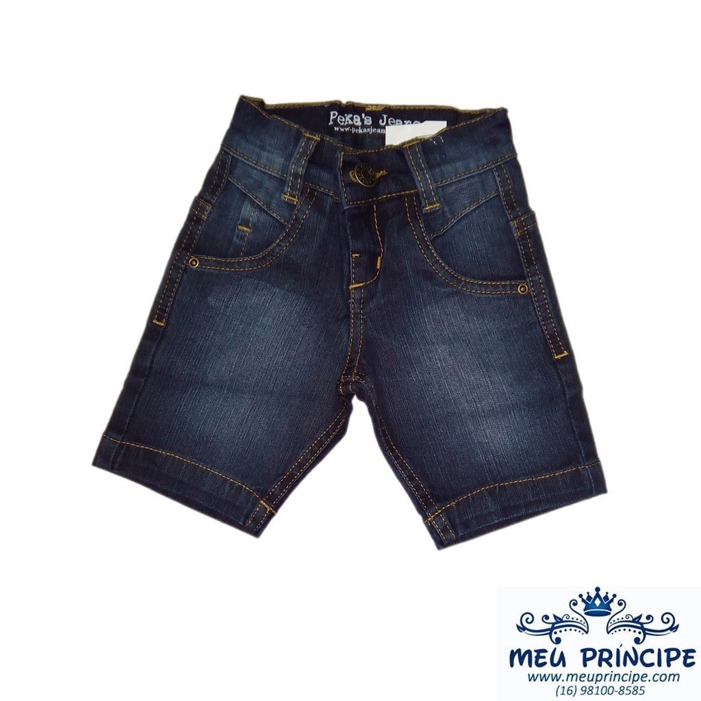 Bermuda Jeans Infantil Masculina Pekas Escura