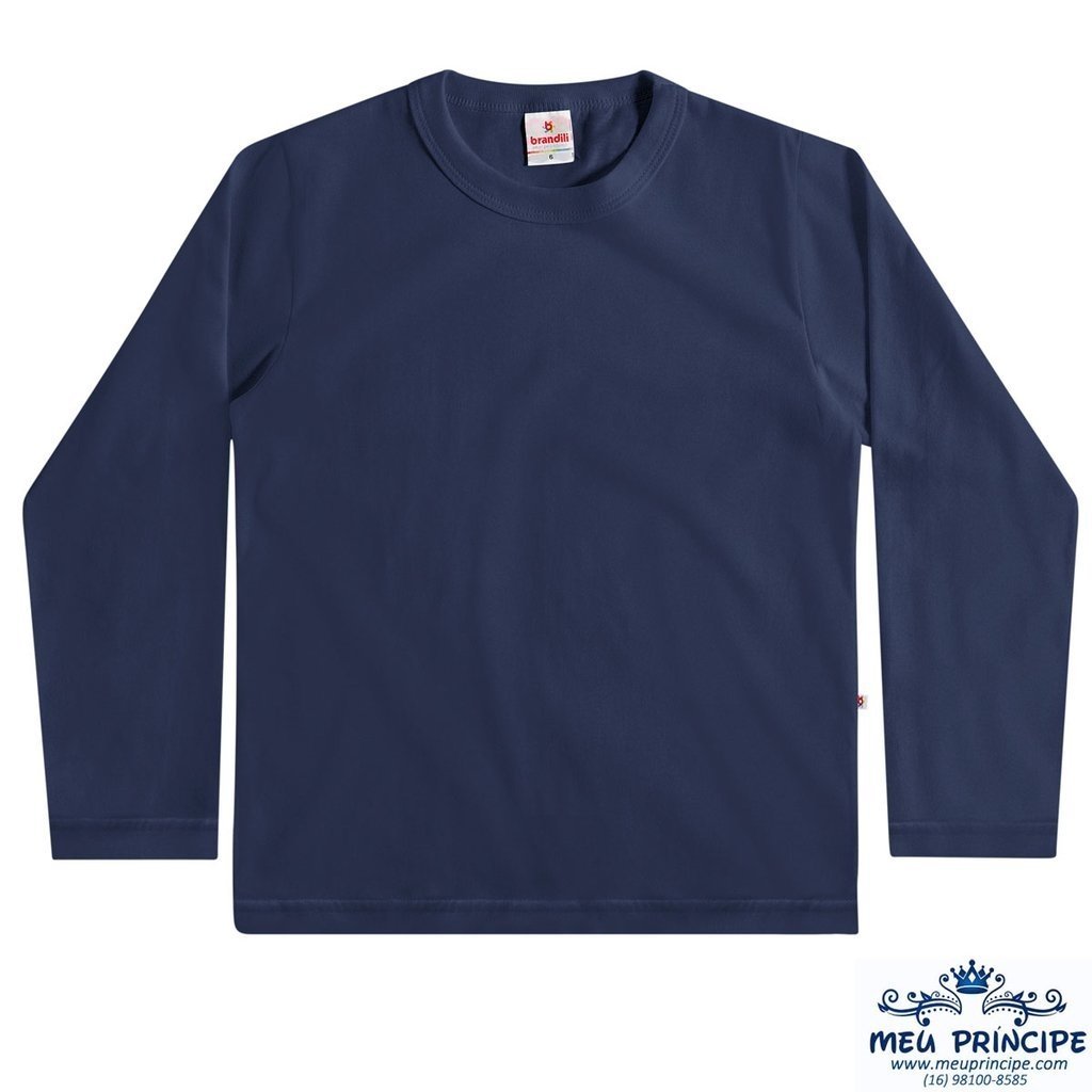 camisa manga longa azul royal