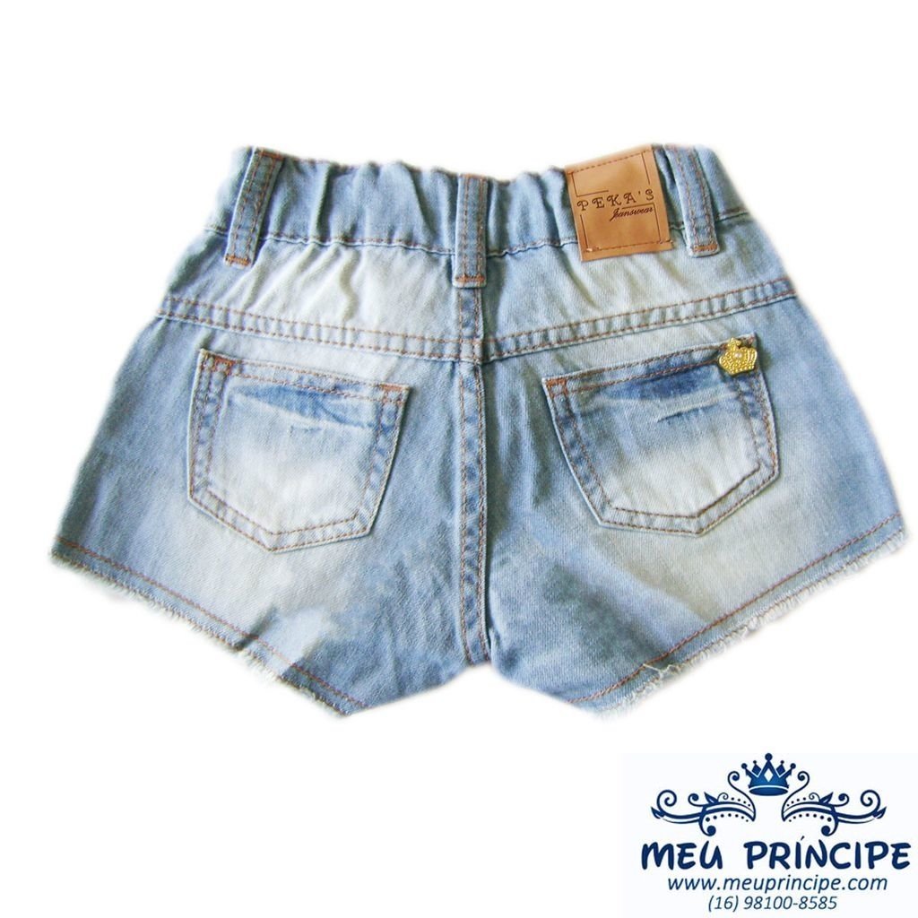 short jeans infantil feminino desfiado