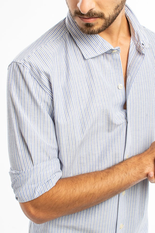 camisa manga francesa hombre