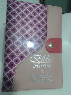 Bíblia Sagrada c/ harpa e índice botão letra gigante