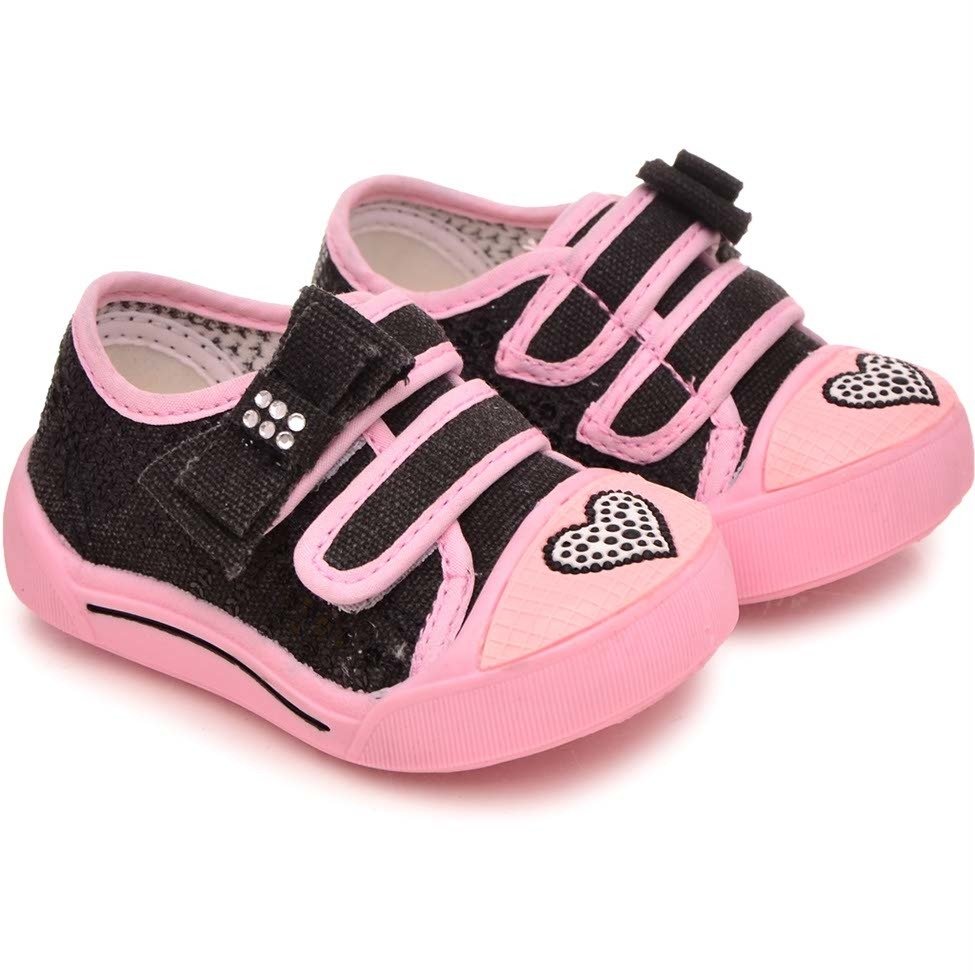 tenis infantil preto e rosa