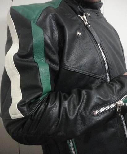 jaqueta de couro legitimo masculina motoqueiro