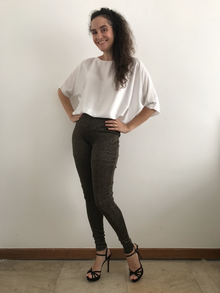calça legging lurex