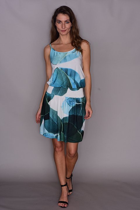 vestido sanfonado curto