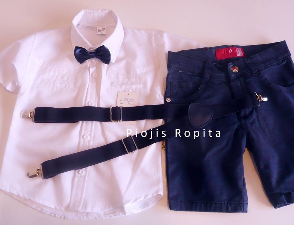camisa con tiradores y moño