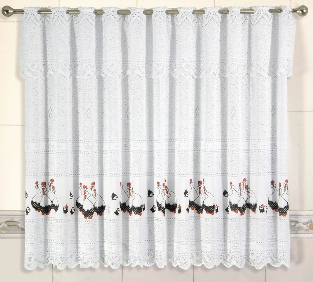 Cortina De Cozinha Em Renda Com Detalhes Galinhas Cortina De Cozinha Em Renda Com Detalhes Galinhas
