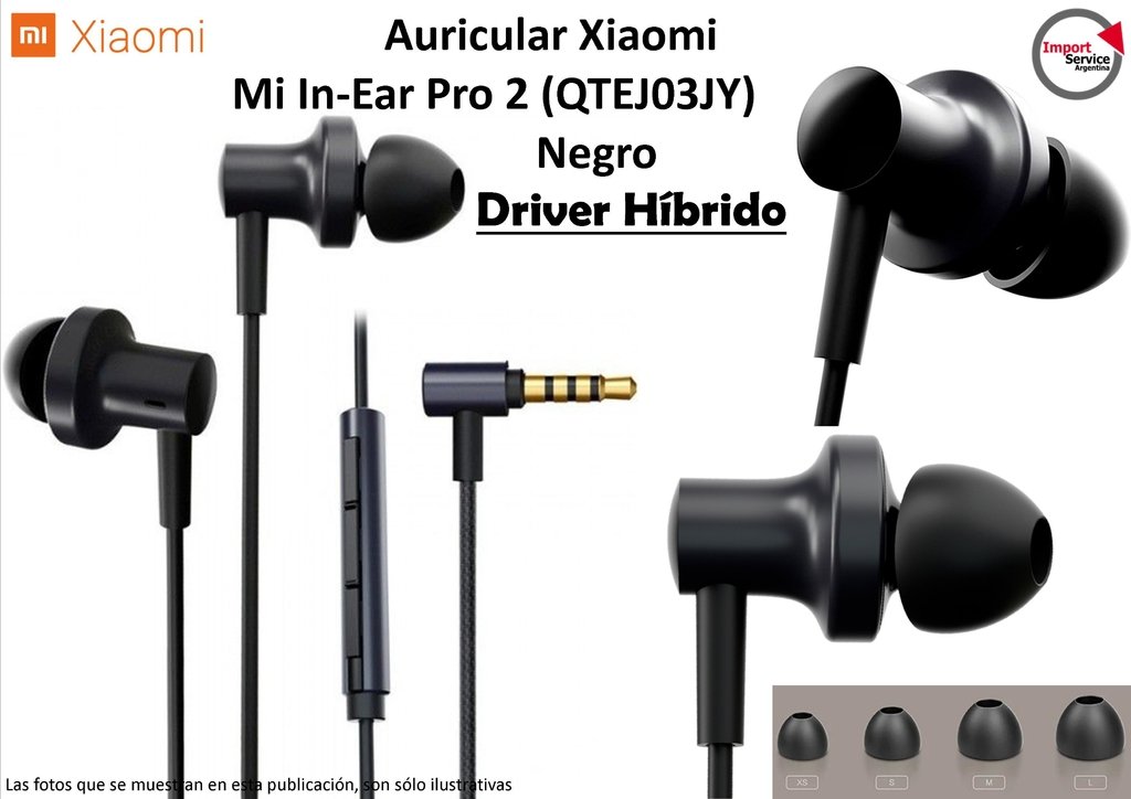 Auricular Xiaomi Mi In Ear Pro 2 Qtej03jy Negro Hibrido