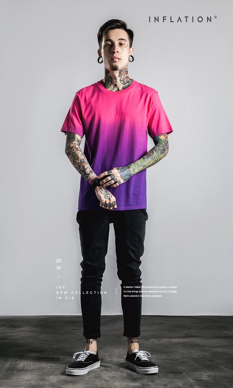 camiseta de hip hop rosa com roxo