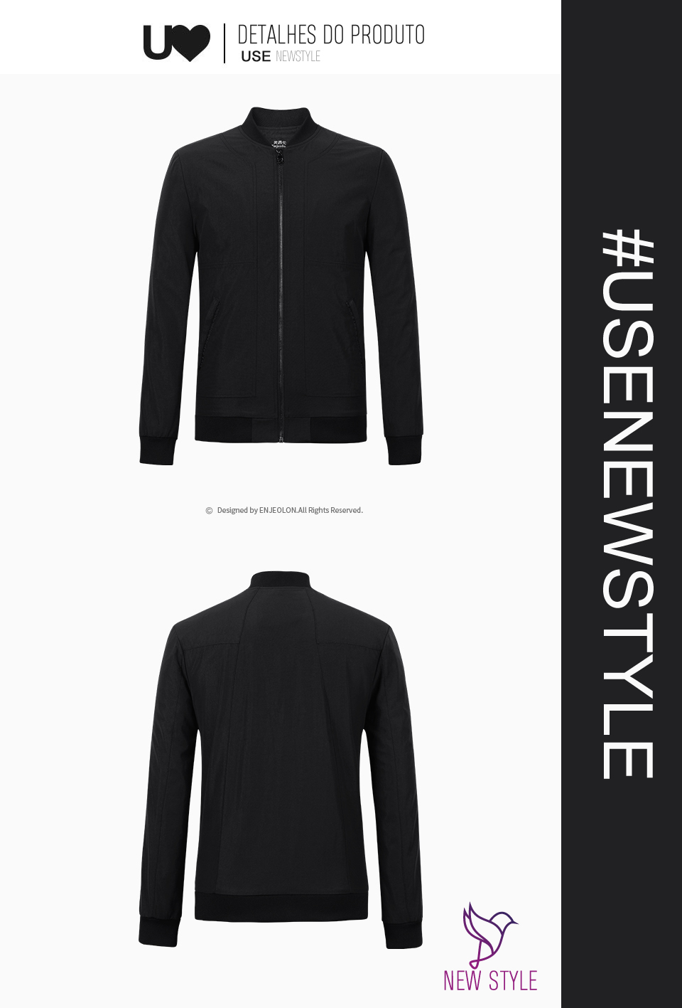 casaco masculino preto de marca
