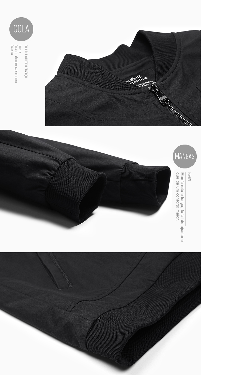 Casaco masculino preto de marca