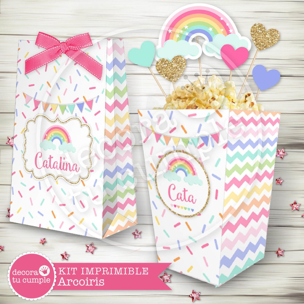 Kit imprimible personalizado arcoiris