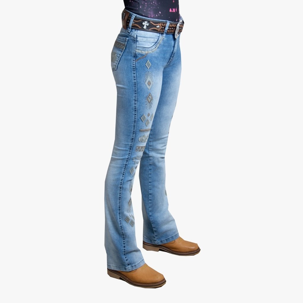 calça alabama bordada