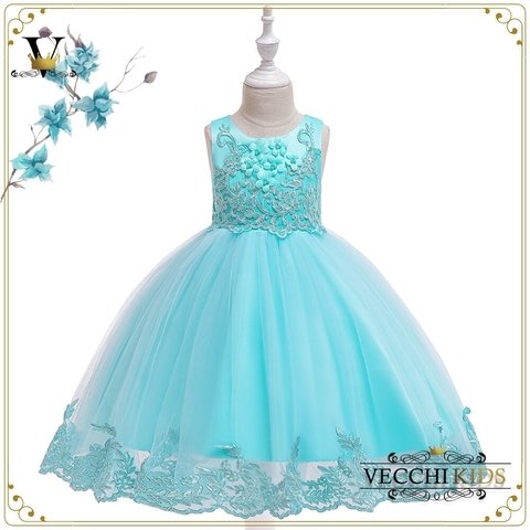 azul tiffany vestido infantil
