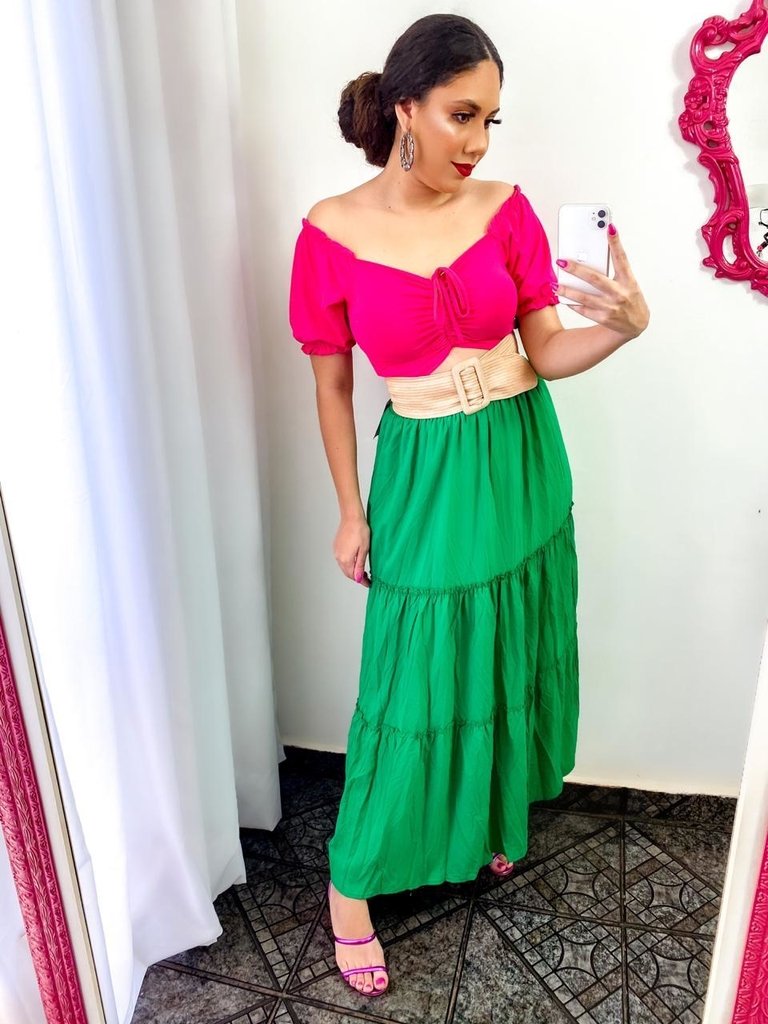 saia longa preta viscose