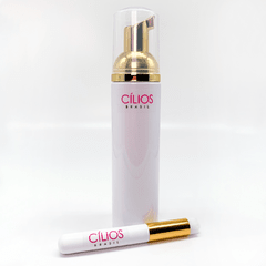 Frasco Pump Espumador Dourado 80ml + Pincel de Limpeza