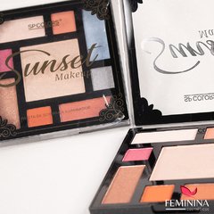 Paleta de Sombras e Iluminadores Sunset SP Colors