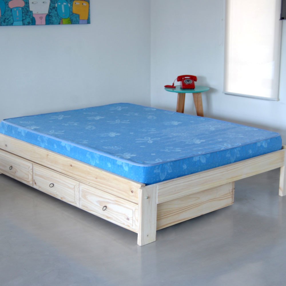 Cama Otomana 2 Plazas C/Cajones + Colchón Suavestar