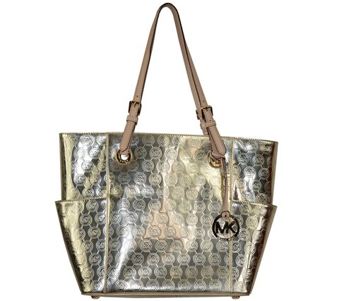 bolsa mk dourada