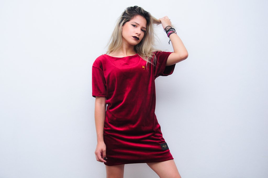 veludo vestido