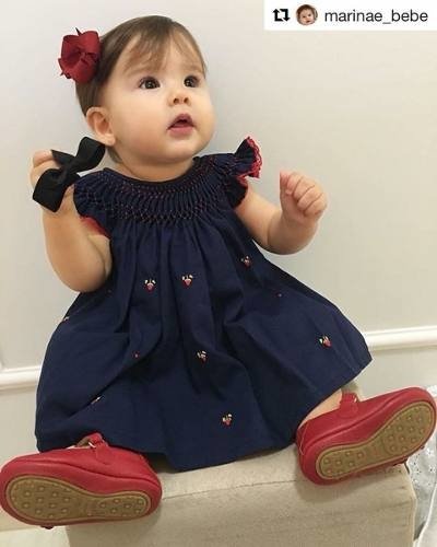 vestido azul marinho para bebe