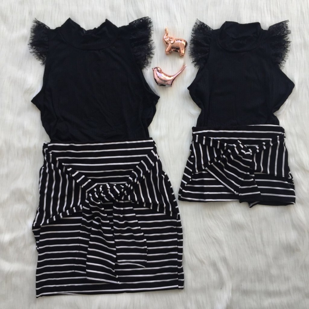 conjunto de saia e blusa mae e filha