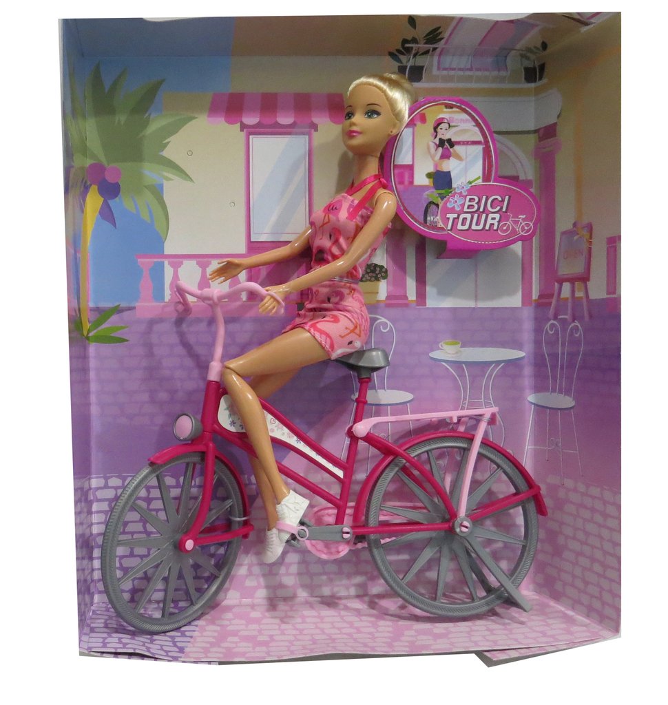 muñeca con bicicleta